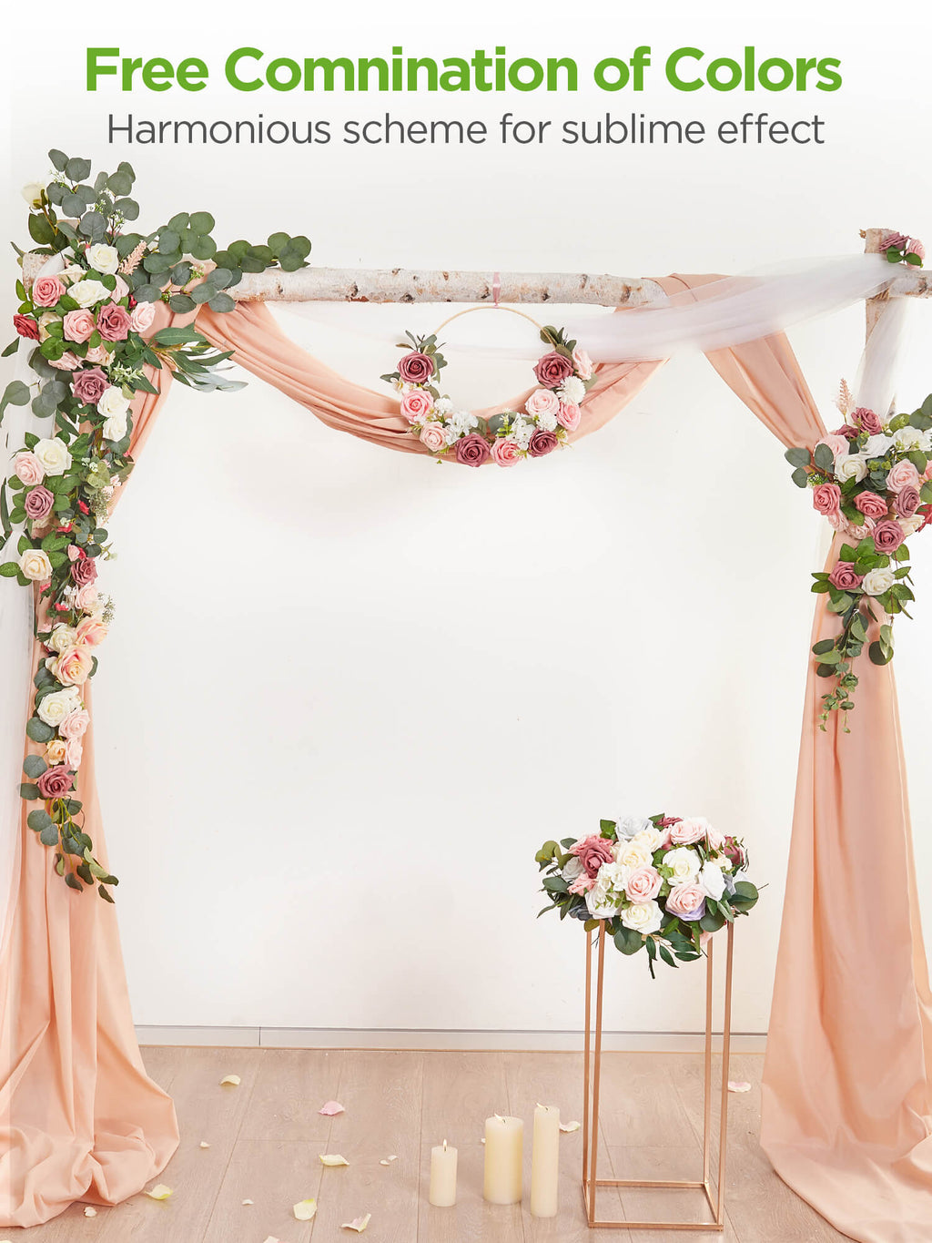 AF206B Artificial Faux Flowers, 25 pcs, Blush