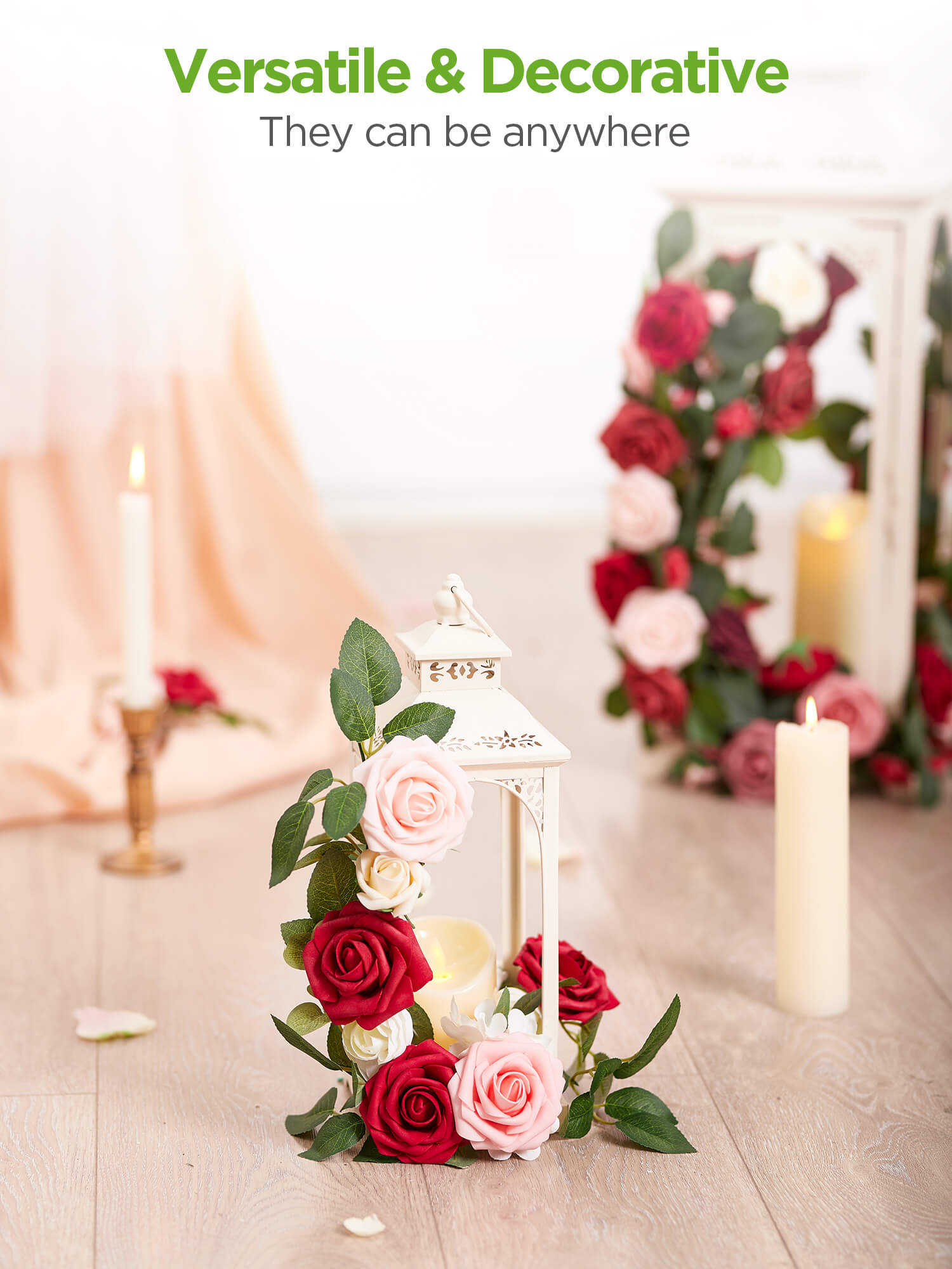 AF206B Artificial Faux Flowers, 25 pcs, Blush
