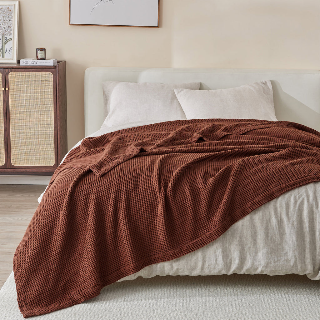100% Cotton Waffle Weave Blanket