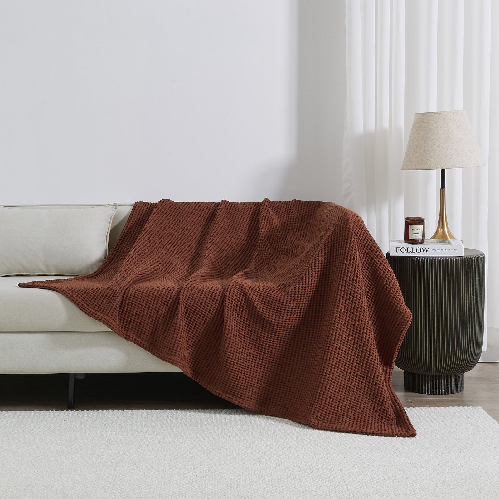 100% Cotton Waffle Weave Blanket