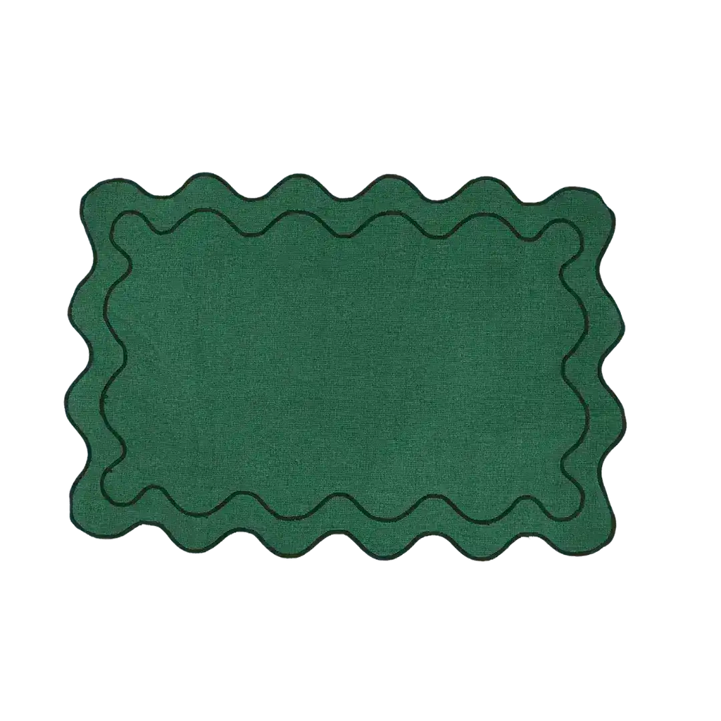 100% Cotton Green Scallop Safari Placemat Set