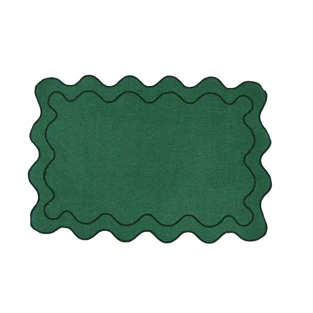 100% Cotton Green Scallop Safari Placemat Set