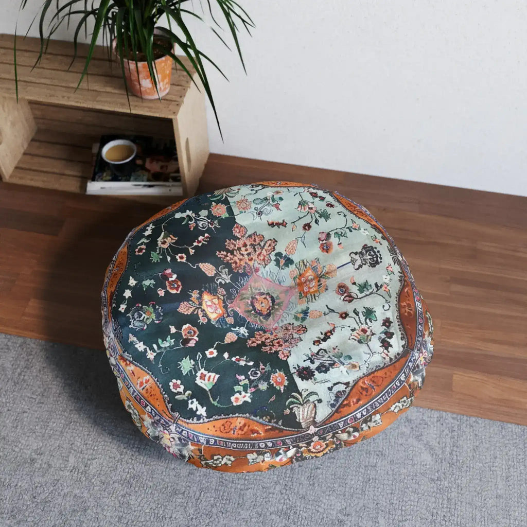 Ornate Floral and Geometric Floor Pillow