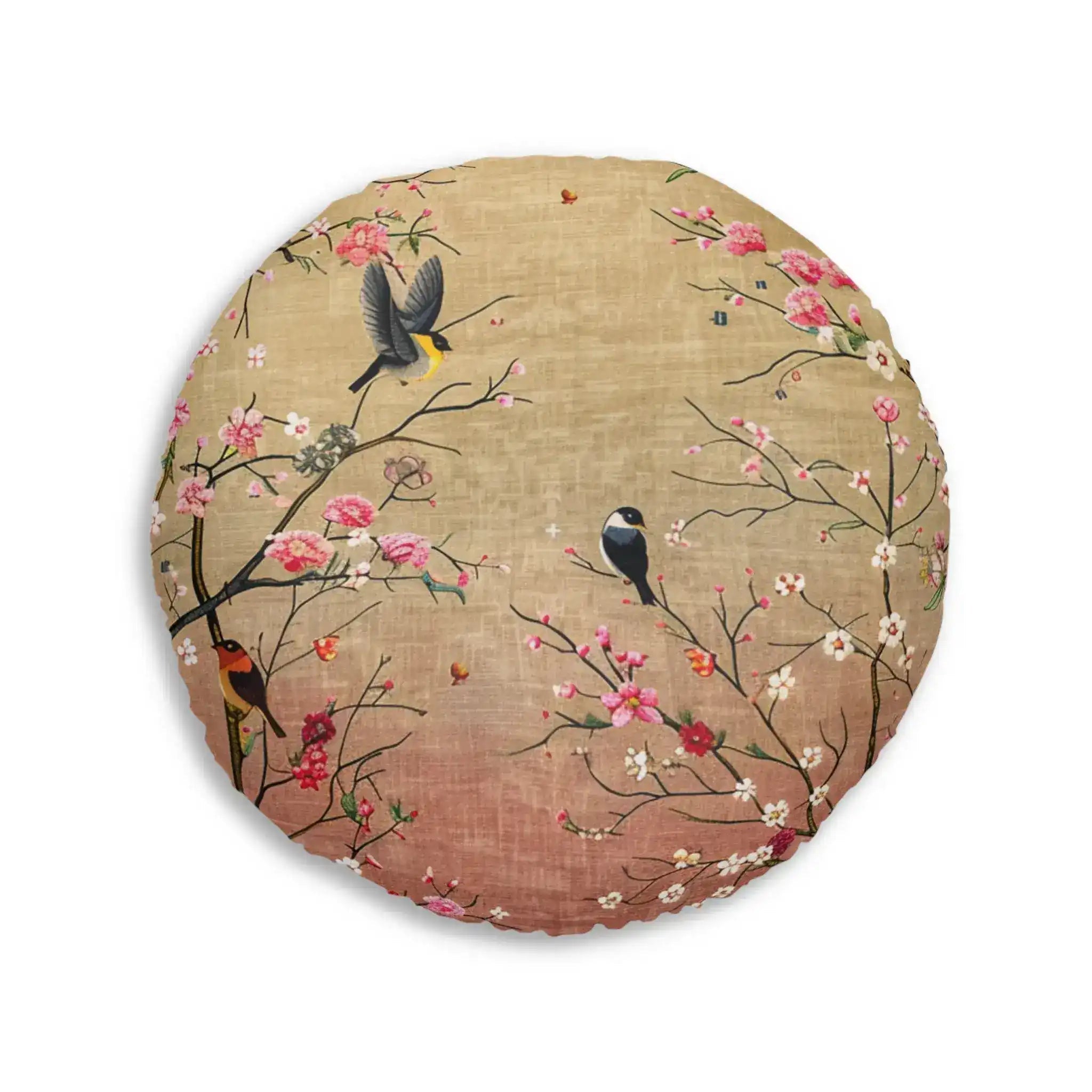 Spring Blossom Birds Floor Pillow