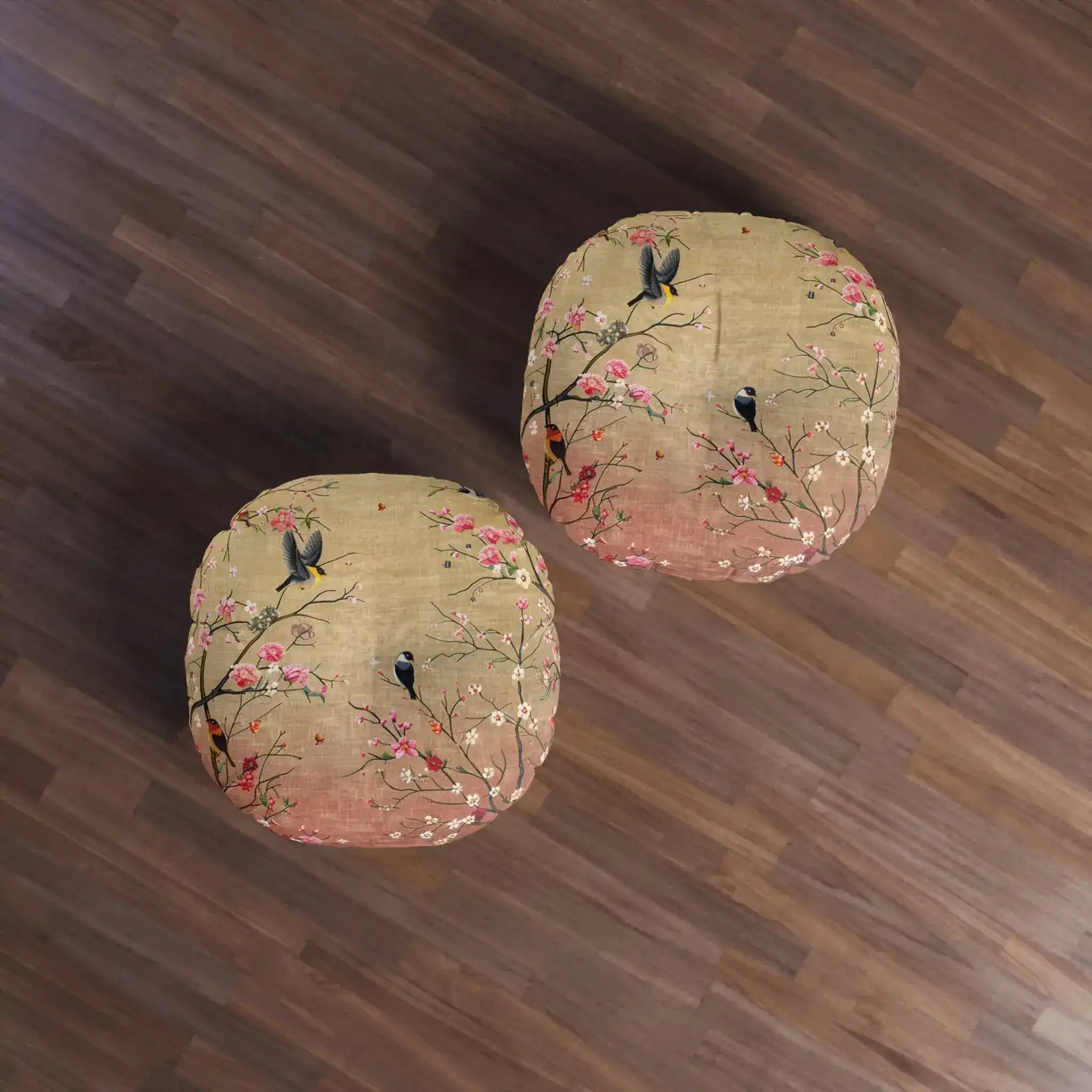 Spring Blossom Birds Floor Pillow