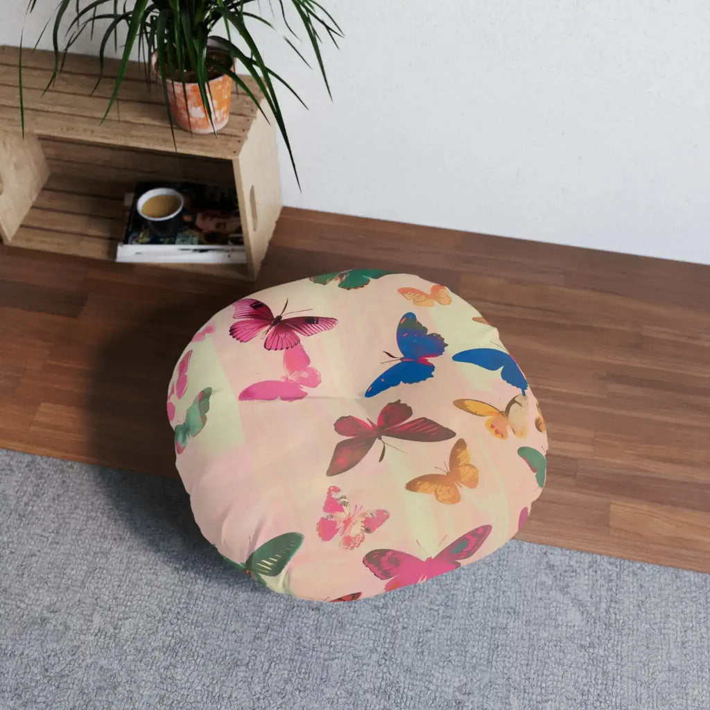Butterfly Kisses Dreamy Pink Flight Floor Pillow