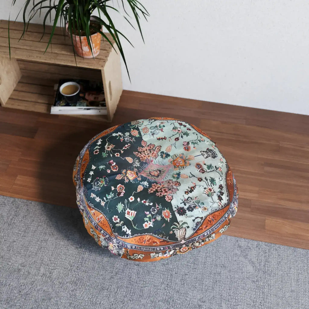 Ornate Floral and Geometric Floor Pillow