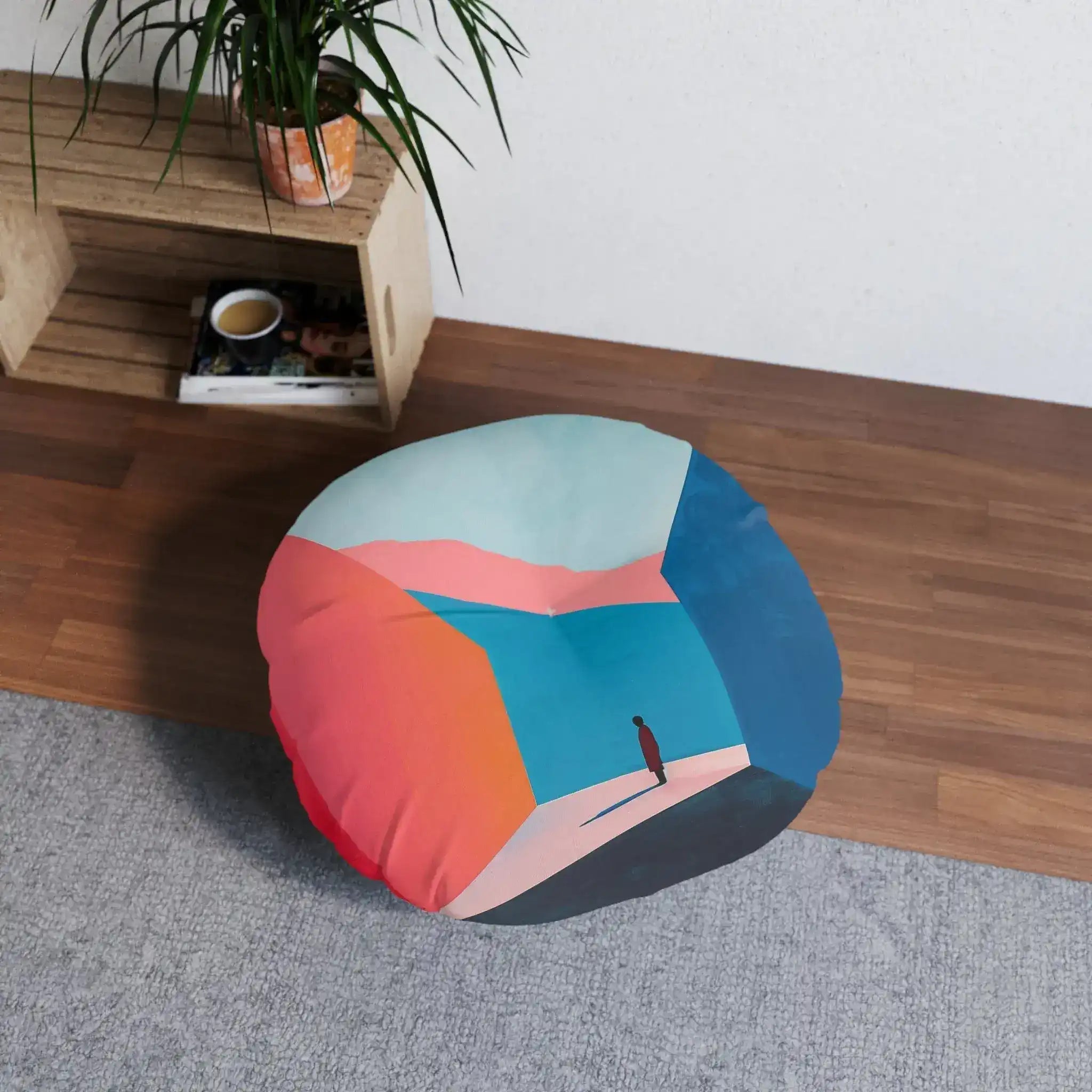 Abstract Geometric Color Block Floor Pillow