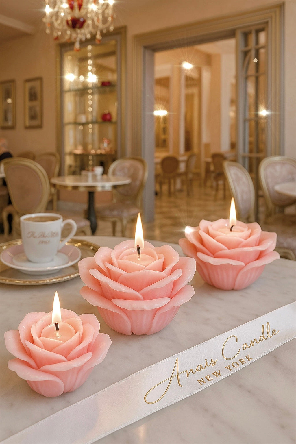 La France Rose Candle Set of 3