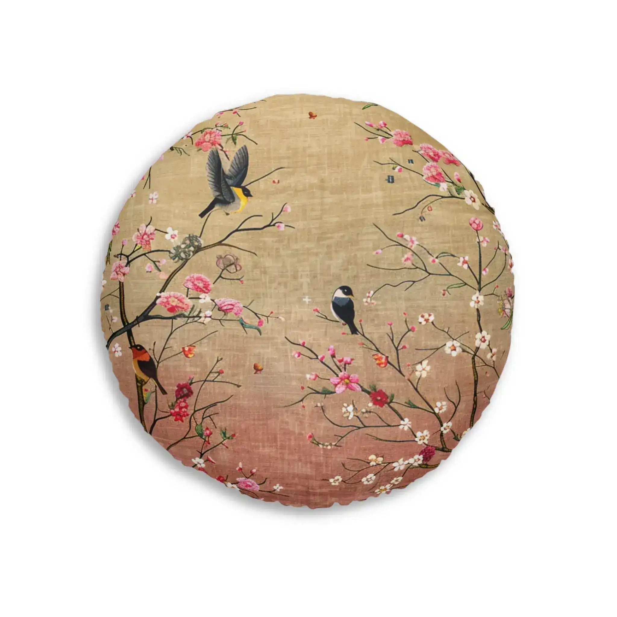 Spring Blossom Birds Floor Pillow