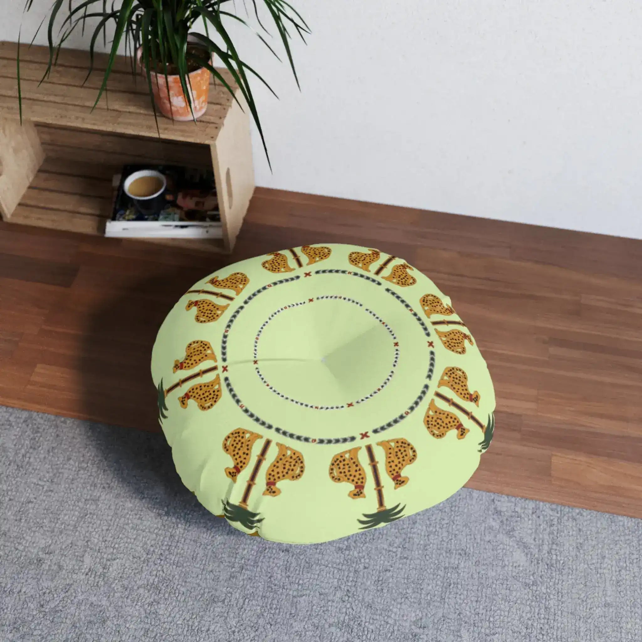 Savanna Serenade Tufted Round Floor Pillow