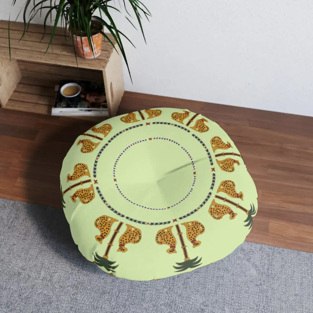 Savanna Serenade Tufted Round Floor Pillow
