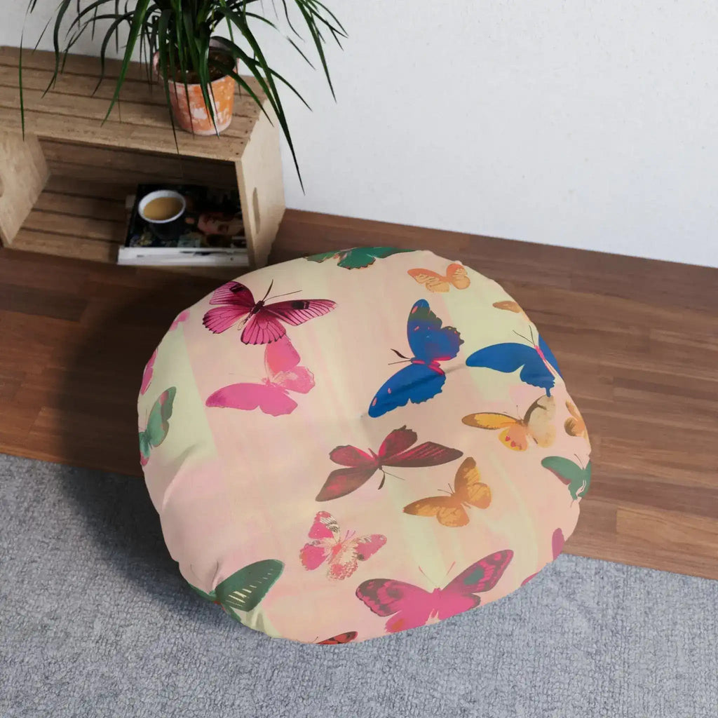 Butterfly Kisses Dreamy Pink Flight Floor Pillow