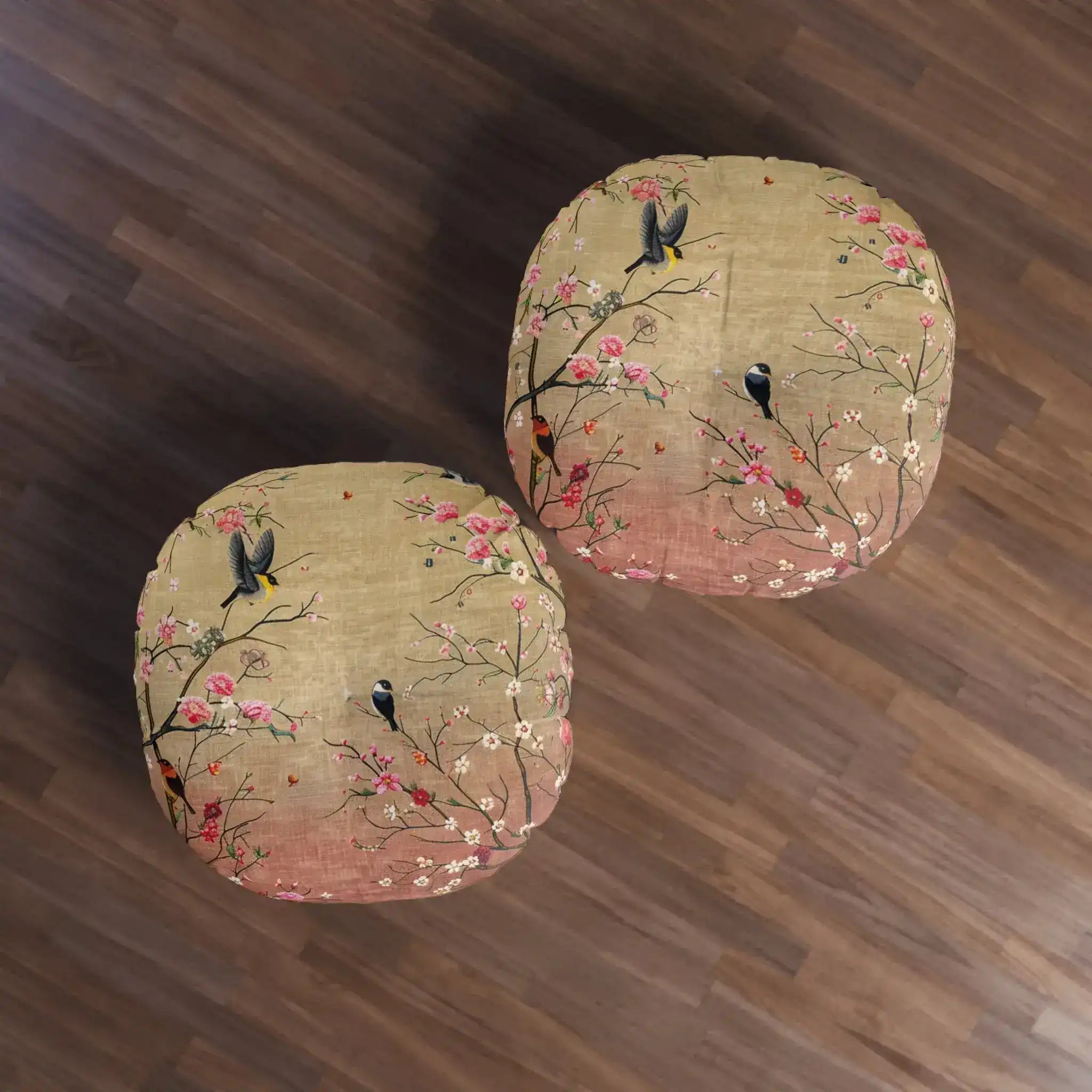 Spring Blossom Birds Floor Pillow