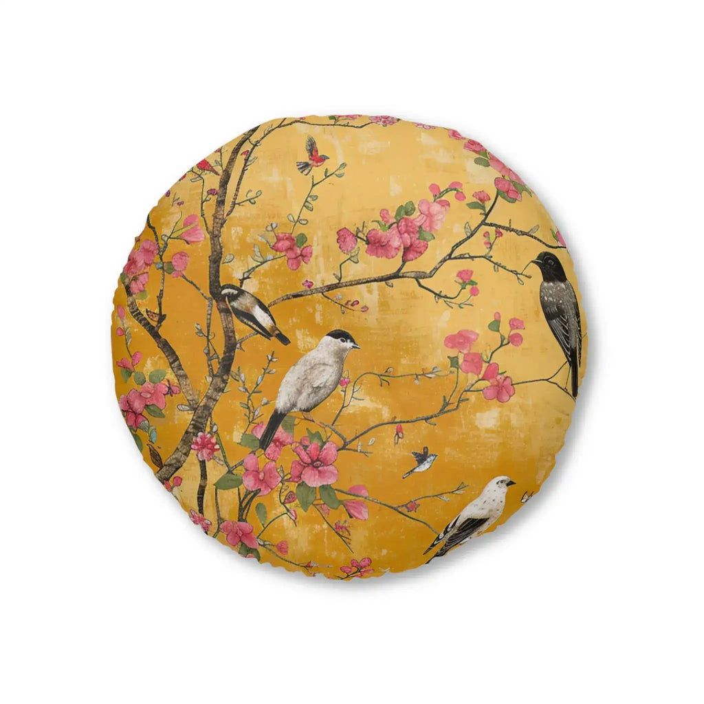 Floral Birds and Blossoms Floor Pillow
