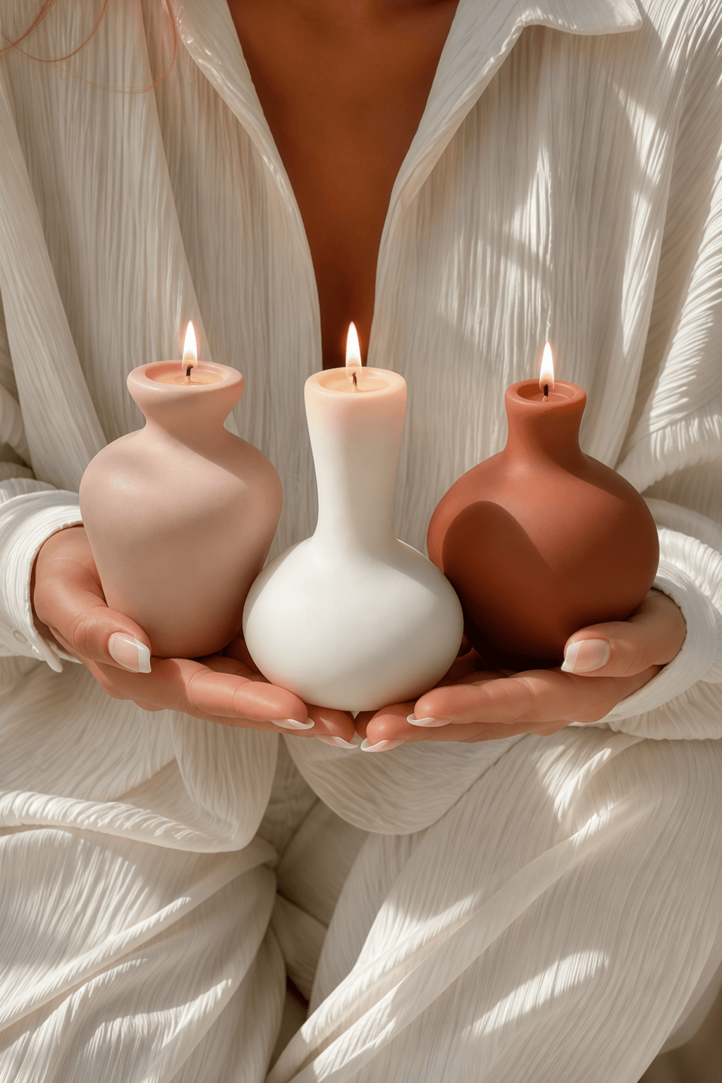 Casa Organic Modern Vessel Candle Set of 3