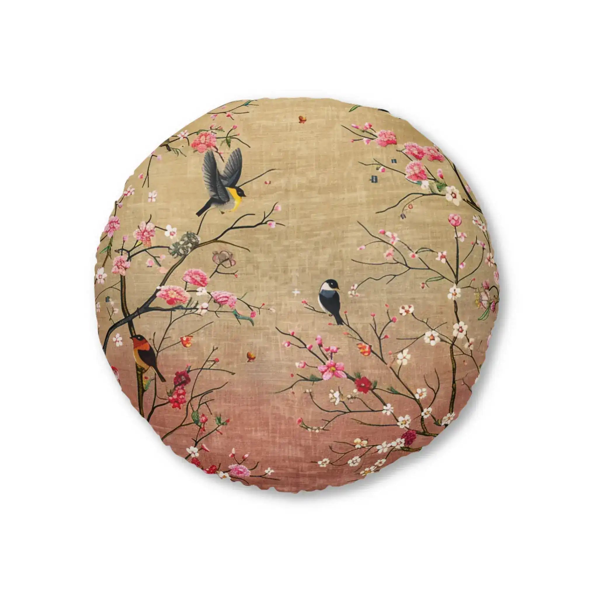 Spring Blossom Birds Floor Pillow