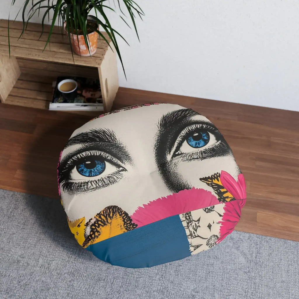 Bold Floral Portrait Floor Pillow