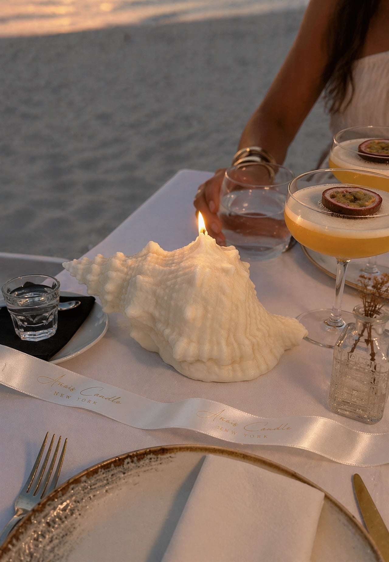 Opaline Conch Seashell Candle - XL