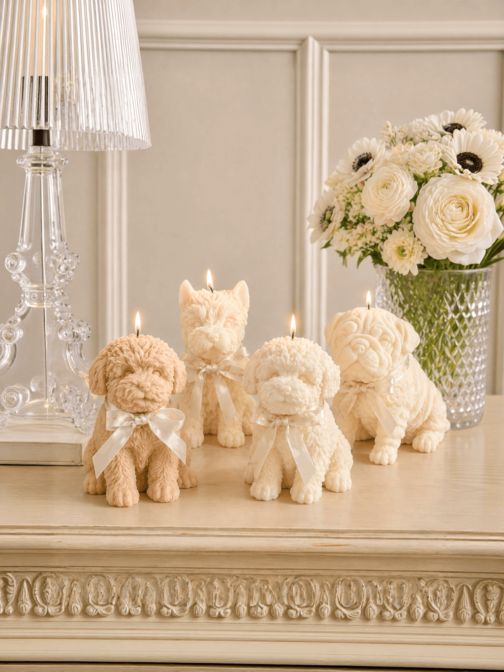 Puppy Glow Candle Set of 4