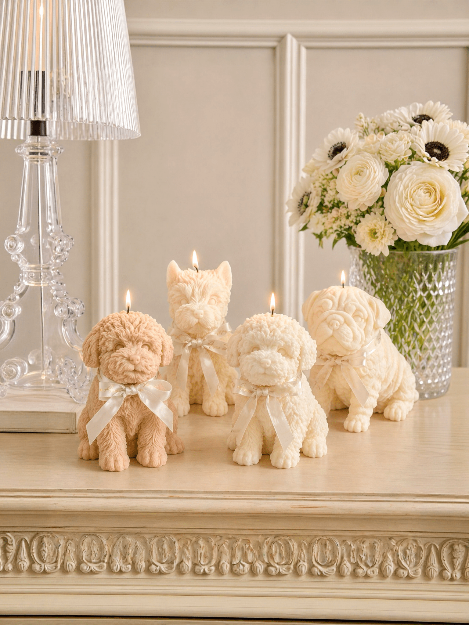Puppy Glow Candle Set of 4