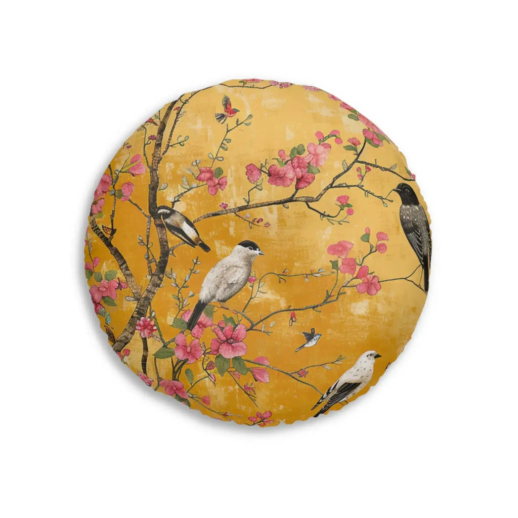 Floral Birds and Blossoms Floor Pillow