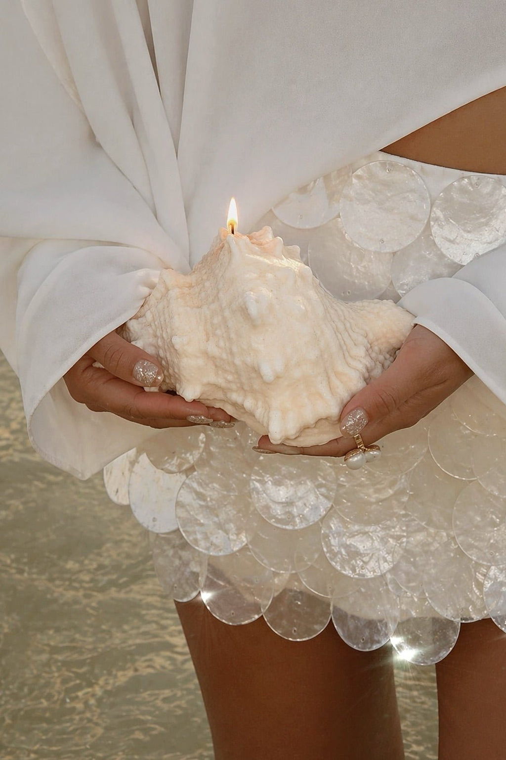 Opaline Conch Seashell Candle - XL