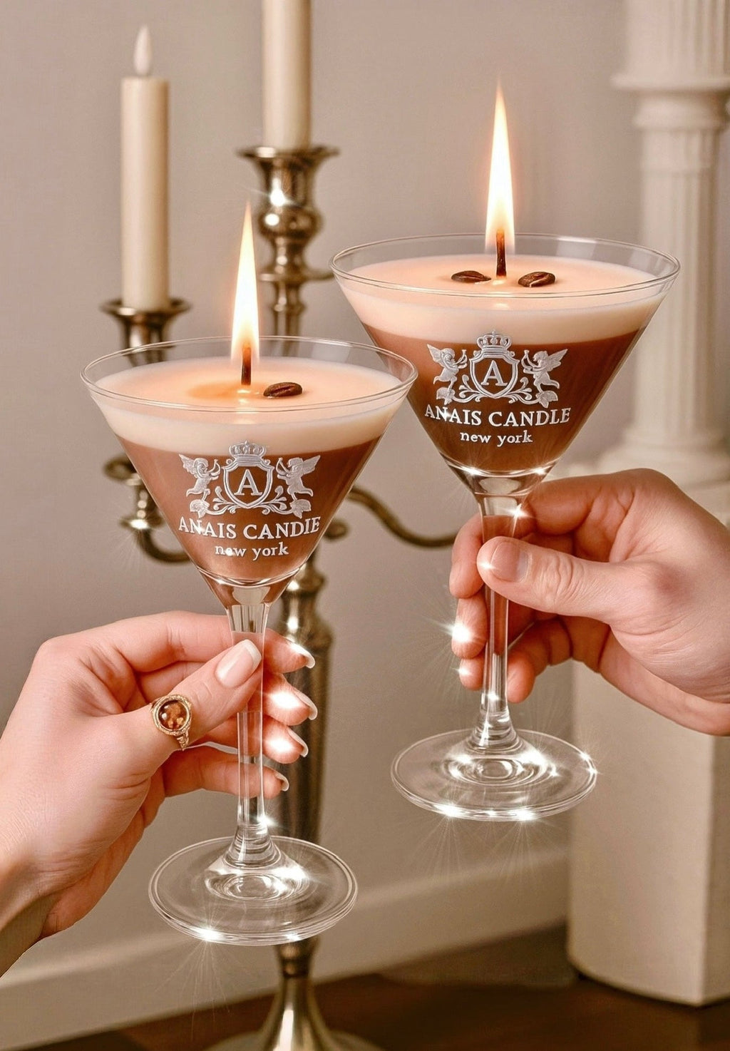 Lux Espresso Martini Candle With Crystal Glass Cup