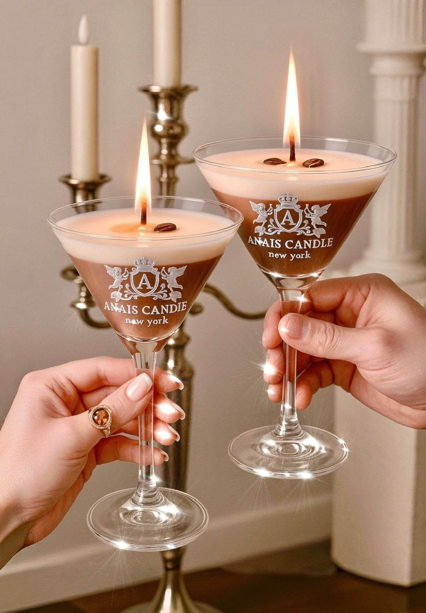 Lux Espresso Martini Candle With Crystal Glass Cup