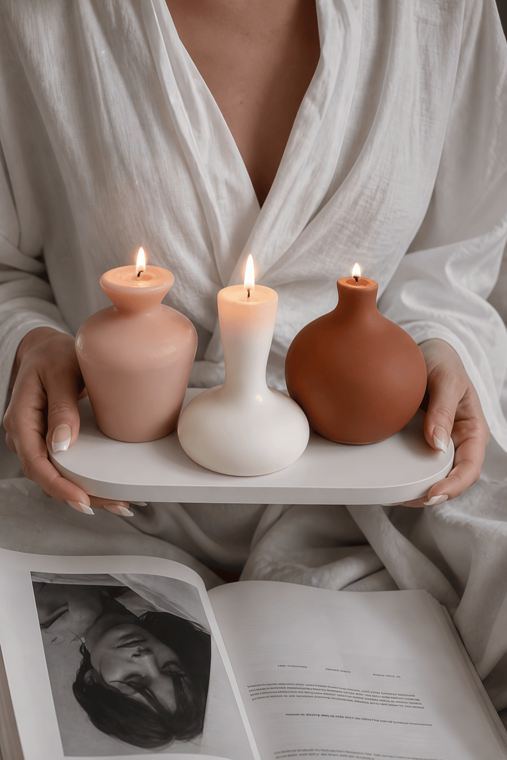 Casa Organic Modern Vessel Candle Set of 3