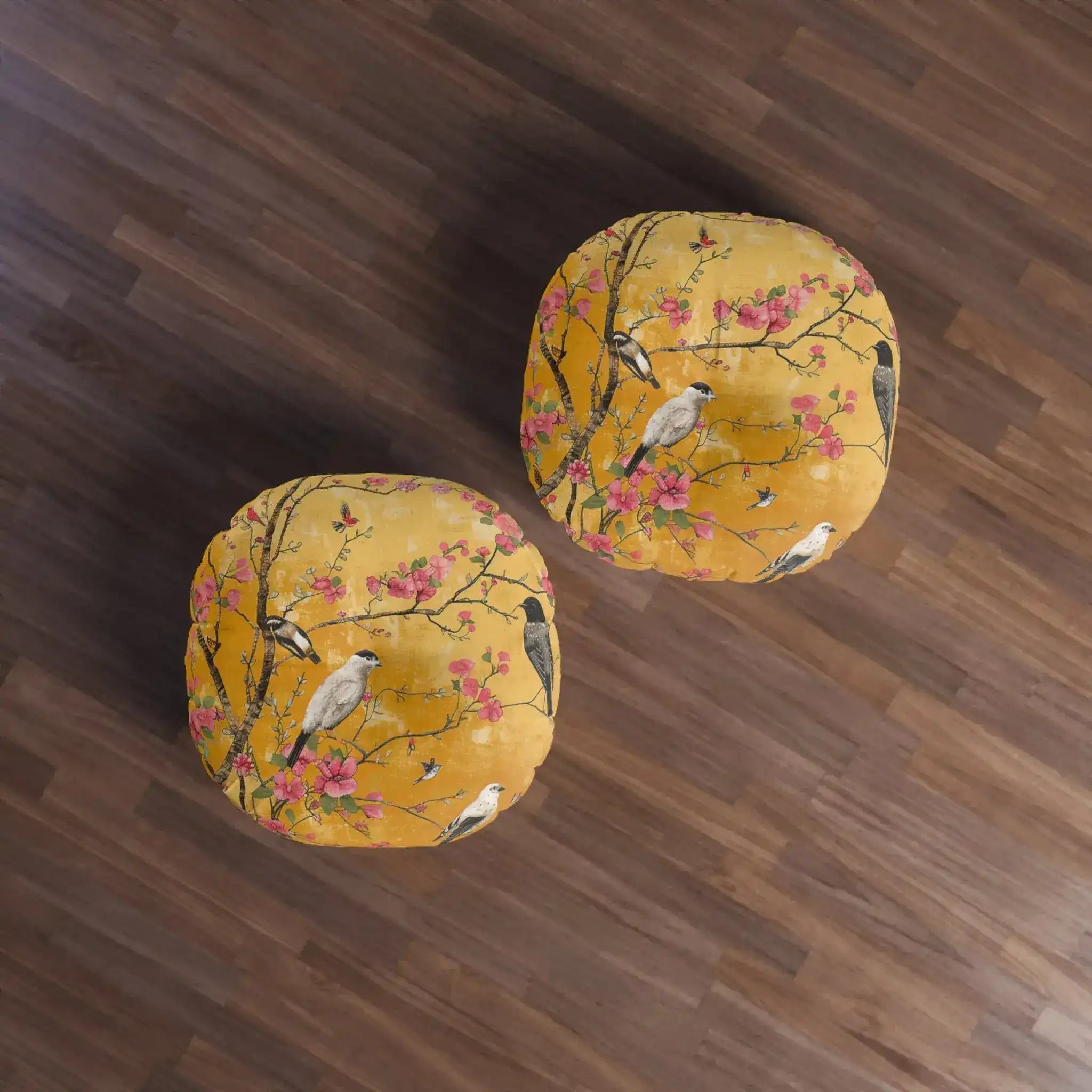 Floral Birds and Blossoms Floor Pillow