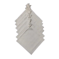 6 White Cotton Napkins with Tassel