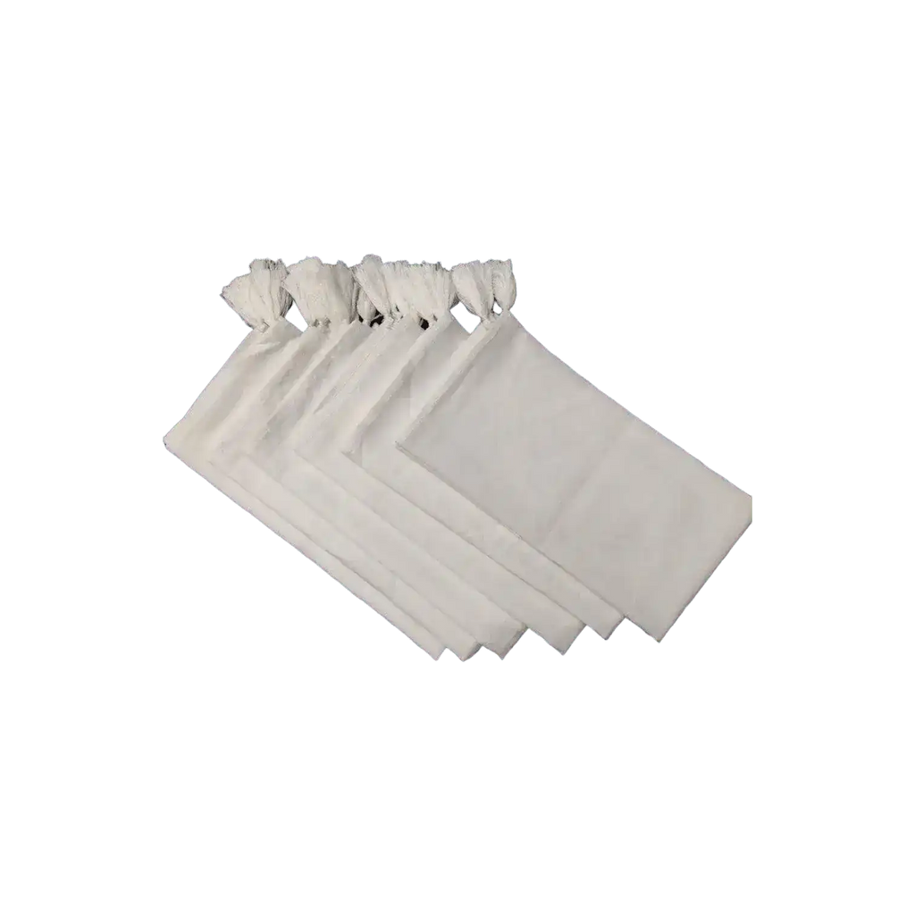 6 White Cotton Napkins with Tassel