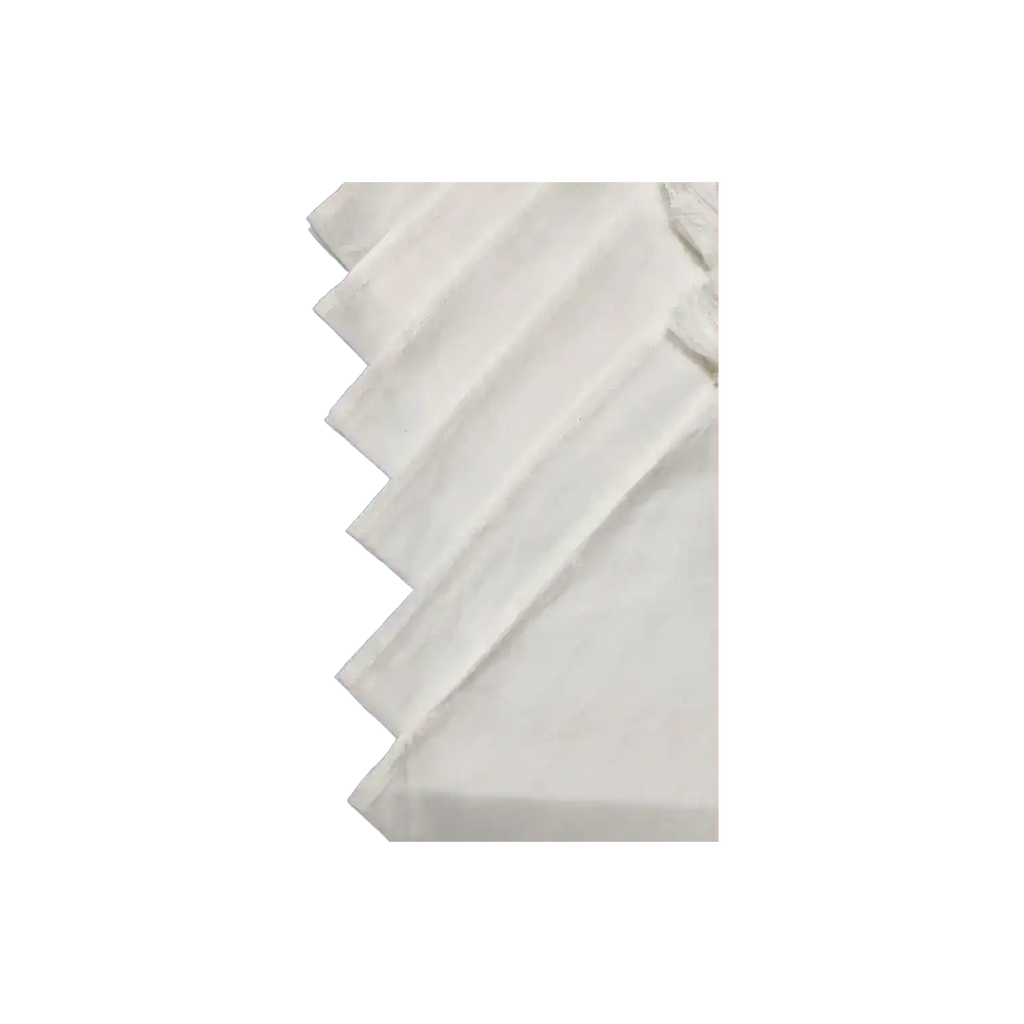 6 White Cotton Napkins with Tassel