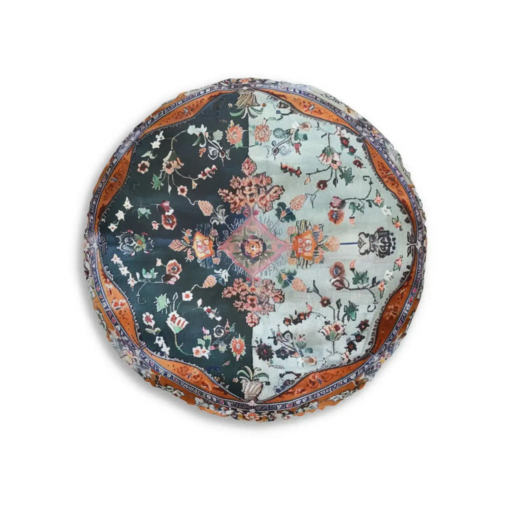Ornate Floral and Geometric Floor Pillow