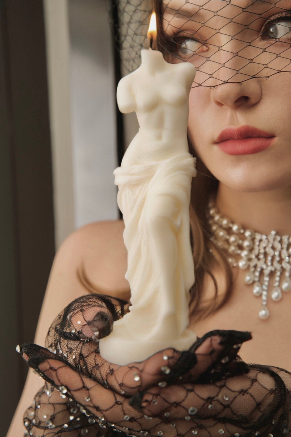 The Venus Candle in Sculpture White