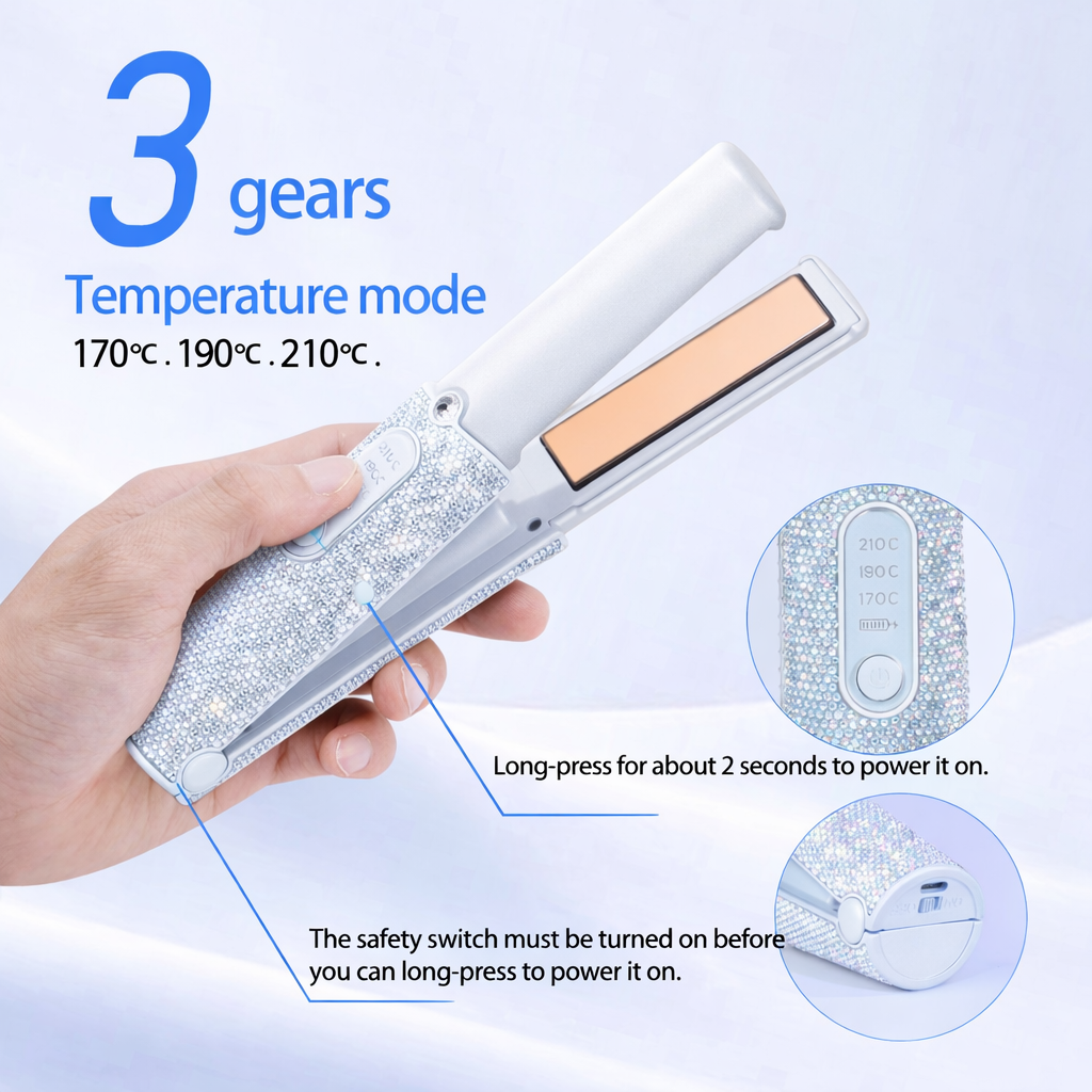 Wireless Cordless Hair Straightener 5000mAh Portable Flat Iron