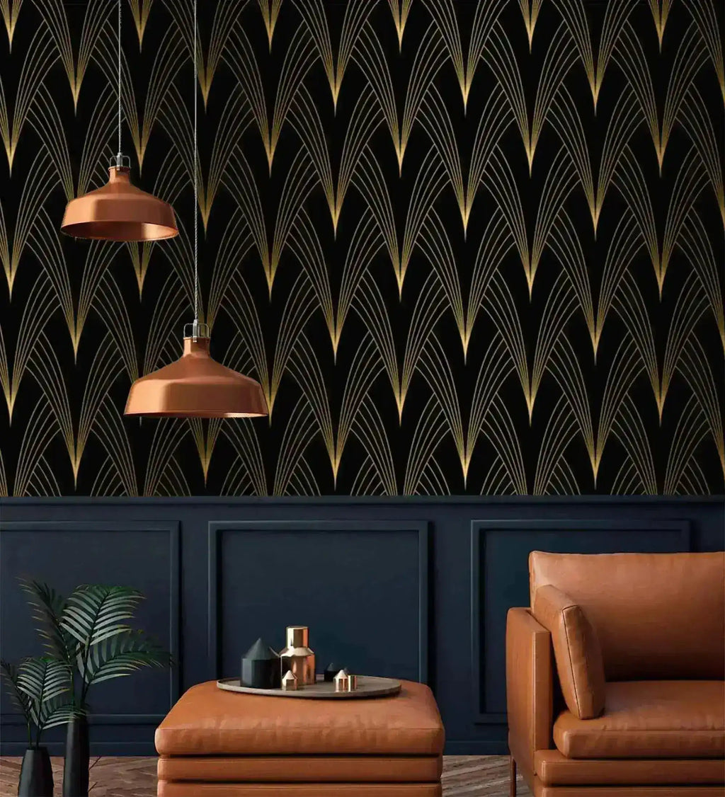 Art Deco Noir Wallpaper 47" x 96" Peel and stick