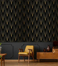 Gilded Grandeur: Art Deco Noir Wallpaper