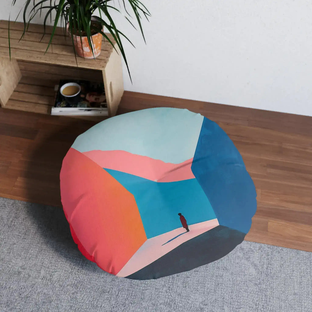 Abstract Geometric Color Block Floor Pillow