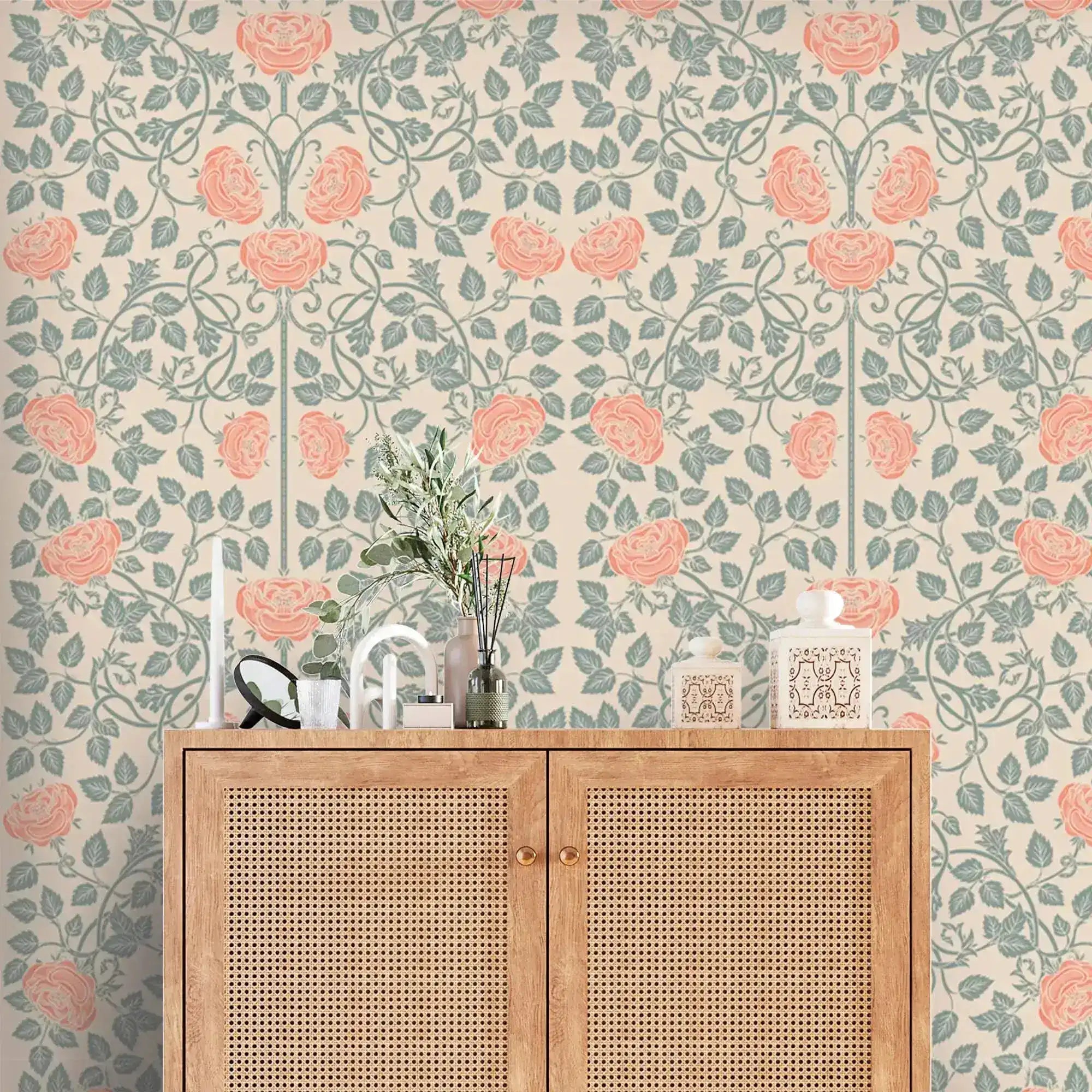 Vintage Rose Garden Wallpaper