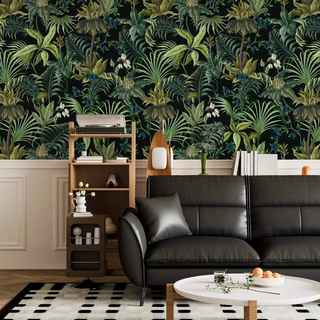 Tropical Jungle Canopy Wallpaper w 145" x 110" h / Traditional