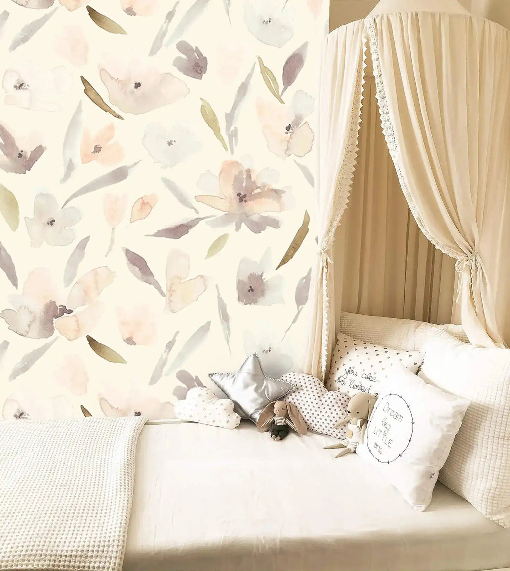 Pastel Watercolor Blossom Wallpaper