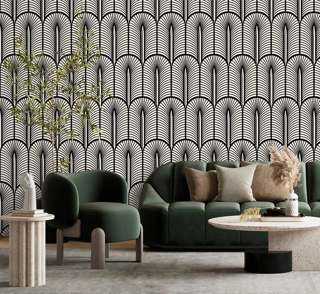 Monochrome Deco Elegance Wallpaper
