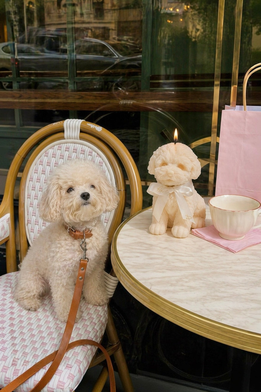 Anaïs Puppy Candle in White