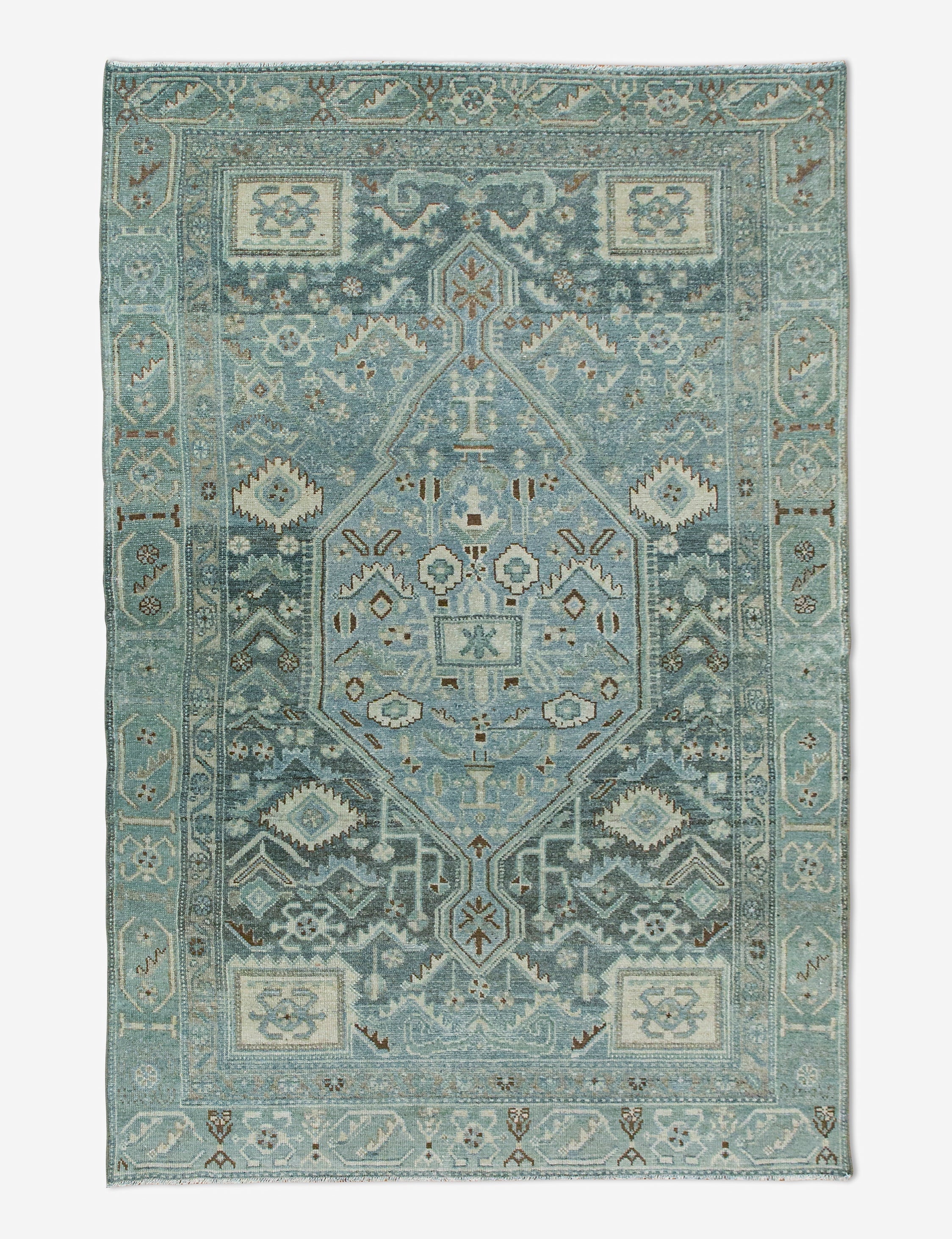 Vintage Turkish Hand-Knotted Wool Rug No. 451, 4'3" x 6'8"