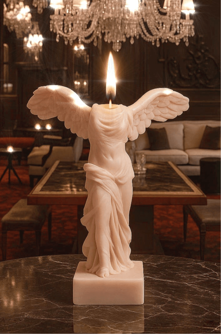 Winged Victory Candle in French Rose