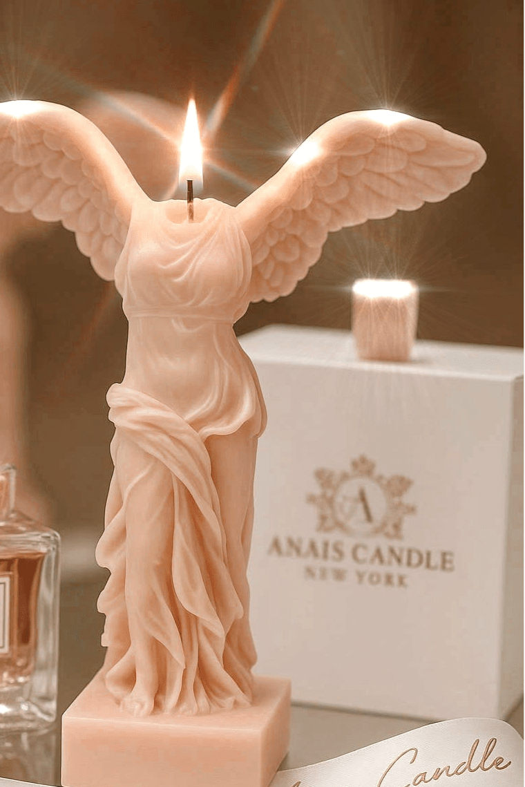 Winged Victory Candle in French Rose