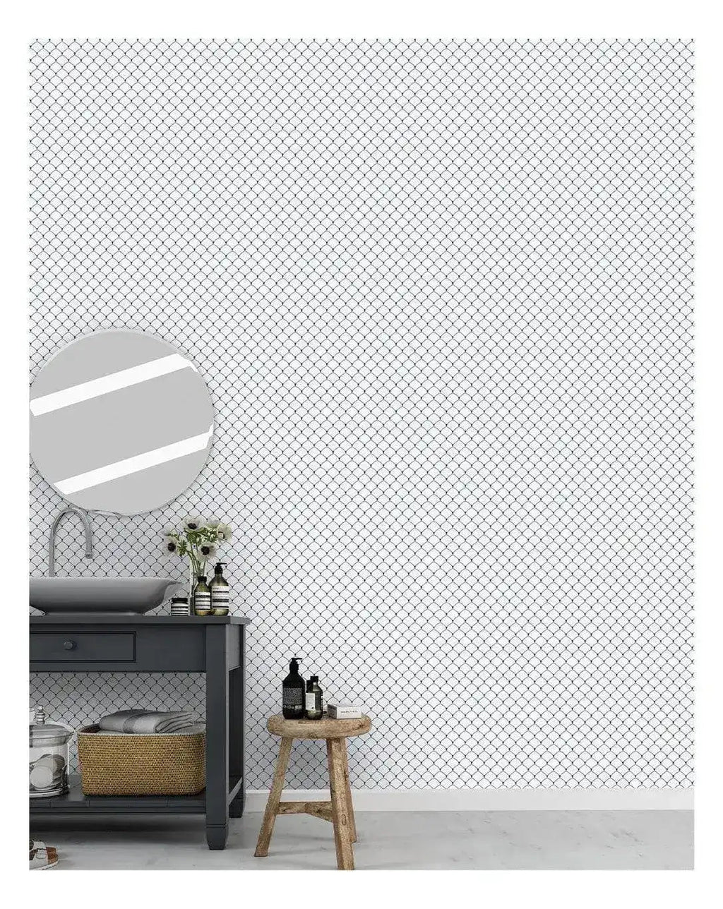 Art Deco Geometric Scallop Removable Wallpaper
