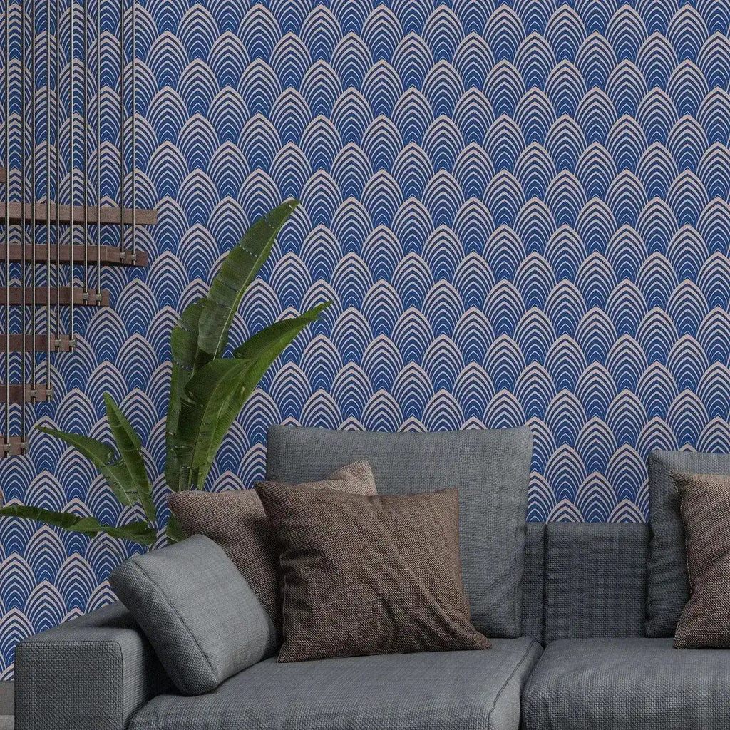 Art Deco Geometric Waves Removable Wallpaper
